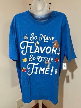 NEW DISNEY EPCOT RATATOUILLE SO MANY FLAVORS SO LITTLE TIME SHIRT LARGE REMY